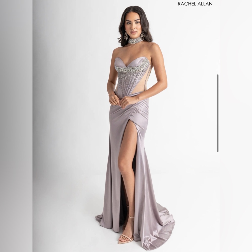 Rachel Allan Gray Strapless Evening Dress Rachel Allan 70994